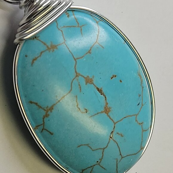 Turquoise Sterling Silver Pendant - Picture 10 of 13